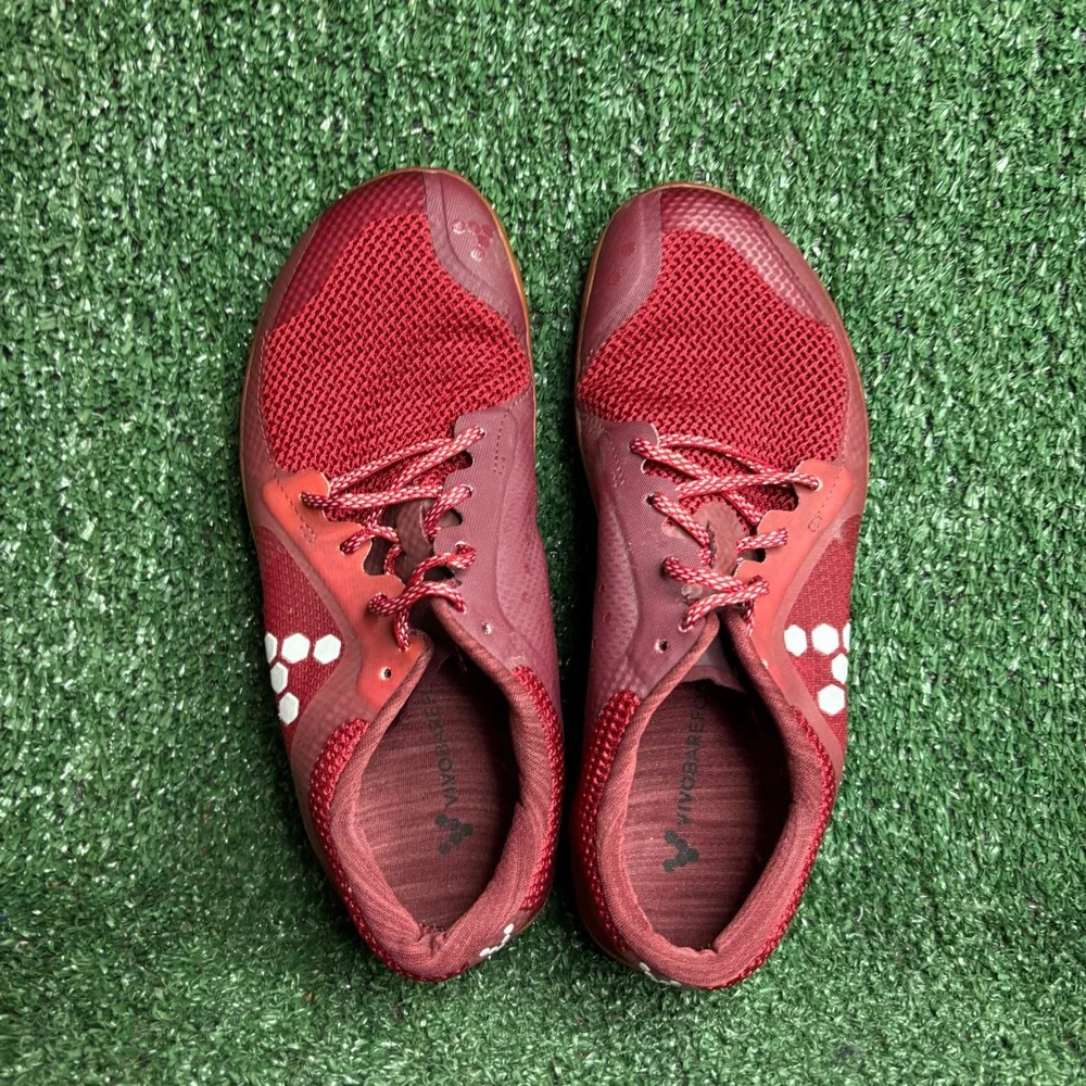 Vivobarefoot Primus Lite Minimalist Mesh Running Sneakers Red Junior Size 4/35J